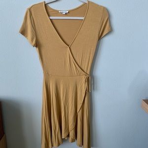 Yellow Rolla Coster Summer Wrap Dress